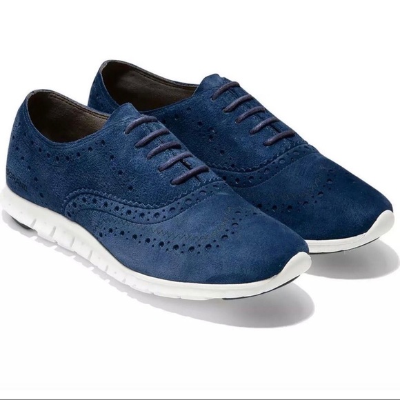 Cole Haan Suede ZeroGrand Wingtip Oxford Sneakers - Picture 12 of 12